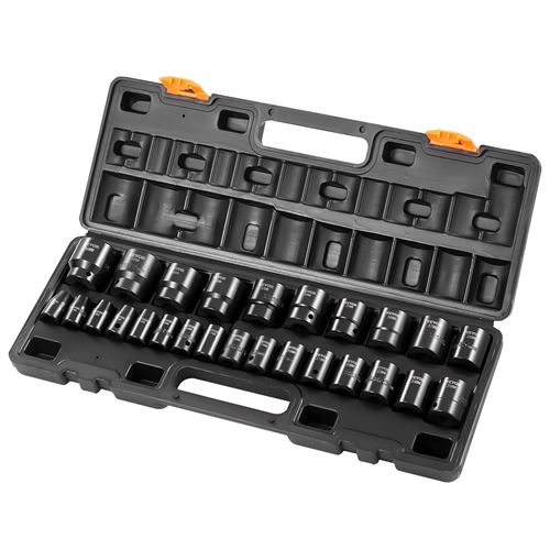 Non Communiqué Vevor Jeu Douilles À Chocs Cr-V 6 Pans À Impact Avec Mallette 1/2" 1-3,6Cm 26 Piéces