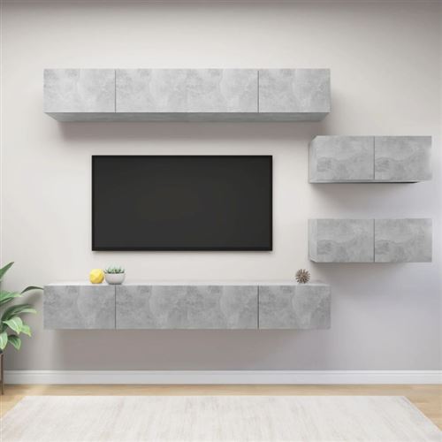 VIDAXL - Ensemble Meuble TV - 6 Pièces - Gris Béton - Image 2