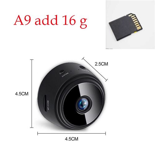 RUMOCOVO Mini caméra de surveillance extérieure ip wifi HD 1080P, dispositif de sécurité sans fil, avec enregistreur vocal avec 16g carte D9