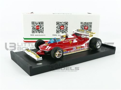 Voiture Miniature de Collection BRUMM 1-43 - FERRARI 312 T4 - Winner GP Monaco 1979 - Rouge - R513CH