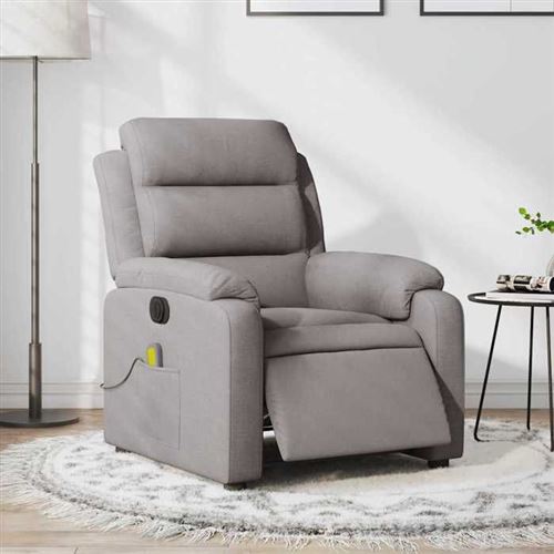 Non Communiqué Gris Vidaxl Fauteuil De Massage, Relaxation Électrique Réglable Tissu Taupe