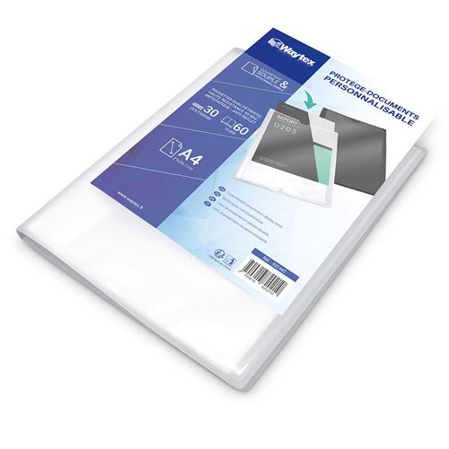 Protège Documents A4 Personnalisable 60 Vues Couverture Polypro  Transparente - Autres Classement et Archivage - Achat & prix