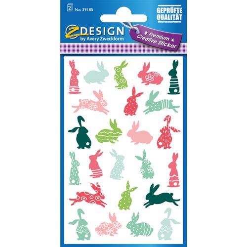 AVERY Zweckform ZDesign Stickers Pâques 'Lapins à motifs'