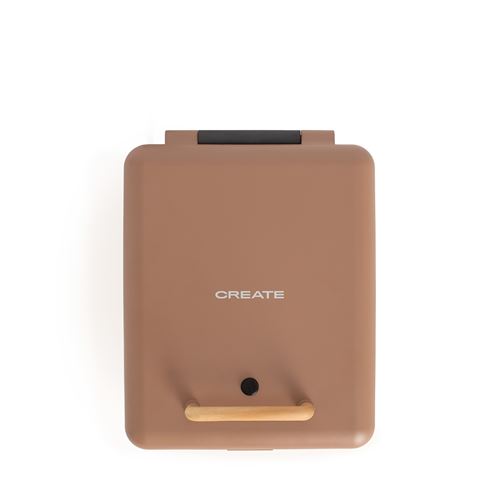 STONE STUDIO - Appareil &agrave; croque-monsieur, grill et gaufrier &agrave; plaques interchangeables - Moka
