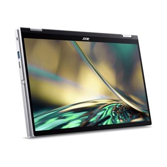 Acer Spin 3 SP314-55N - Conception inclinable - Intel Core i7 - 1255U / jusqu'à 4.7 GHz - Win 11 Home - Carte graphique Intel Iris Xe - 16 Go RAM - 1.024 To SSD - 14" IPS écran tactile 1920 x 1080 (Full HD) - 802.11a/b/g/n/ac/ax - Argent pur - clavier :