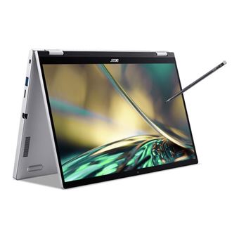 Acer Spin 3 SP314-55N - Conception inclinable - Intel Core i7 - 1255U / jusqu'à 4.7 GHz - Win 11 Home - Carte graphique Intel Iris Xe - 16 Go RAM - 1.024 To SSD - 14" IPS écran tactile 1920 x 1080 (Full HD) - 802.11a/b/g/n/ac/ax - Argent pur - clavier :