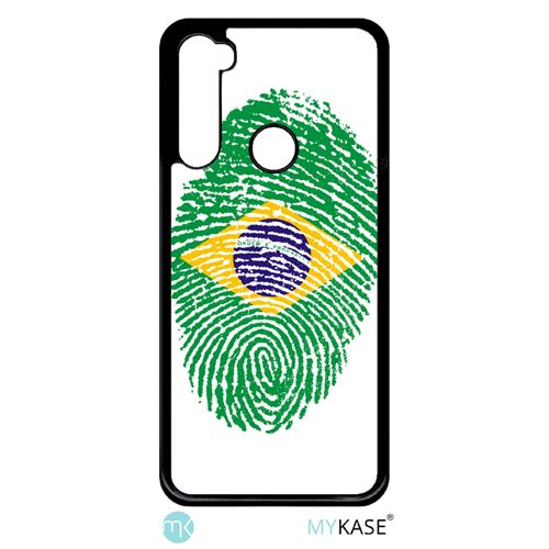 Coque My-Kase pour Note 8t - 60 empreinte digitale drapeau bresil brazil - Plastique Noir