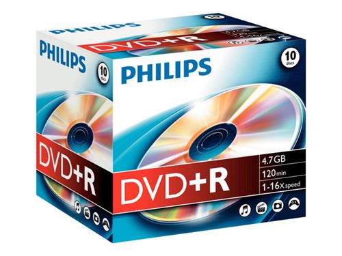 Philips DR4S6J10C - 10 x DVD+R - 4.7 Go (120 minutes) 16x - boîtier CD