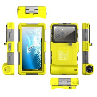 Étui Pour Samsung S24 S23 Ultra/iPhone15/14 Pro MAX Photographie Universelle D'étui De Plongée Coque Submersible Compatibilité Large FOXDOCK Jaune - 1