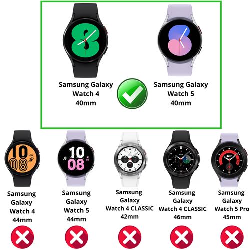 Accessoires bracelet et montre connectée Phonillico Verre Trempé pour  Samsung Galaxy Watch 6 40mm [Lot de 2] Film Protection Ecran Montre Anti  Rayure®