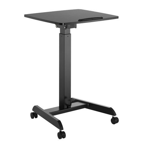 Table d'ordinateur portable avec roulettes Bureau assis-debout Réglable en hauteur jusqu'à max. 113cm Inclinable à 30 degrés Noir