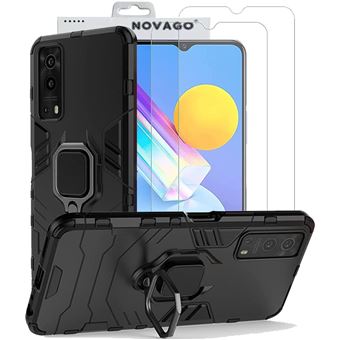 Coque Anti-choc Noire Avec Anneau Pour Vivo Y52 5G - Protection Renforcée Novago