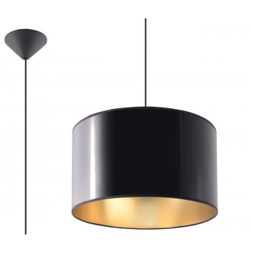 Suspension LUXOR PVC noir/doré 1 ampoule