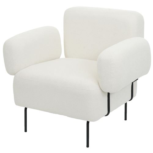 Mendler Blanc Fauteuil Tissu - Image 3