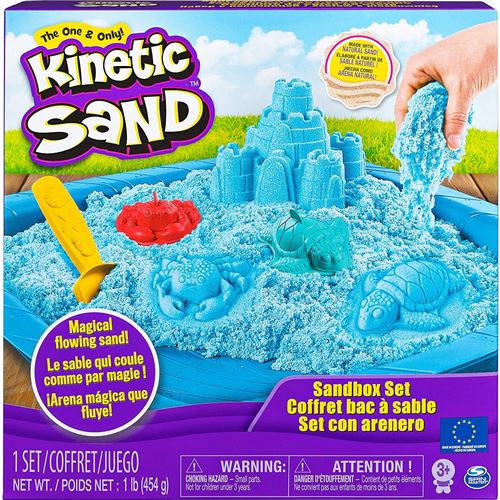 Spin Master 20106636 - Kinetic Sand Beach Sable cinétique bleu Coffret 454gr