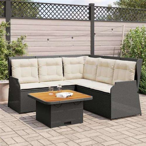 Vidaxl Noir Salon De Jardin 4 Pcs - Image 3