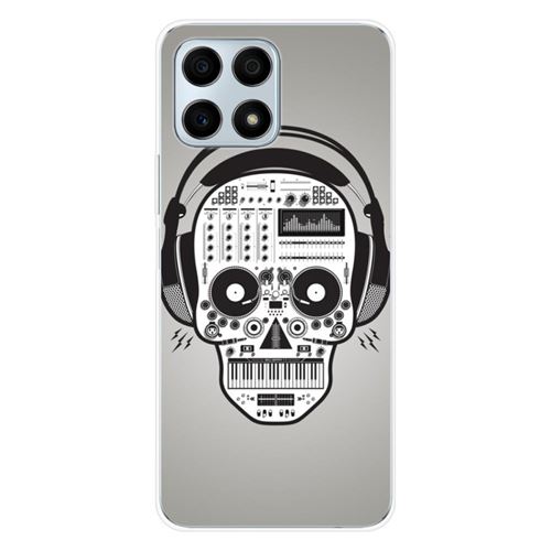 Coque en silicone imprimée compatible Huawei Honor X8A Skull Music