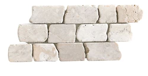 Carrelage mosaïque / Plaque de mosaïque mosaïque mur et sol en marbre naturel coloris blanc - 15 x 30,5 cm - PEGANE -