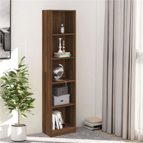 vidaXL Bibliothèque 5 niveaux Chêne marron 40x24x175cm Bois ingénierie