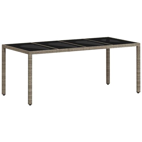 Non Communiqué Gris Clair Table De Jardin Vidaxl Dessus En Verre Résine Tressée