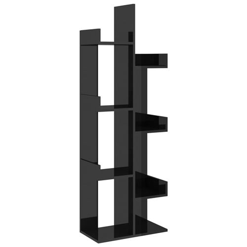 vidaXL Bibliothèque Noir brillant 48x25,5x140 cm Aggloméré