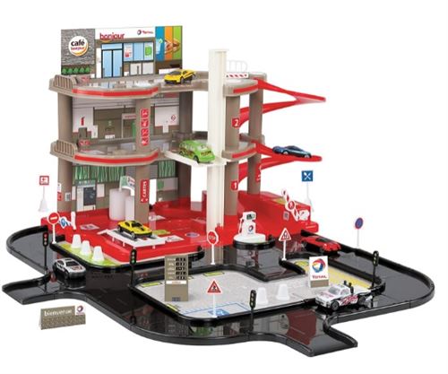 Non Communiqué Coffret Garage Station Service 3 Niveaux Avec 2 Mètres De Routes Total
