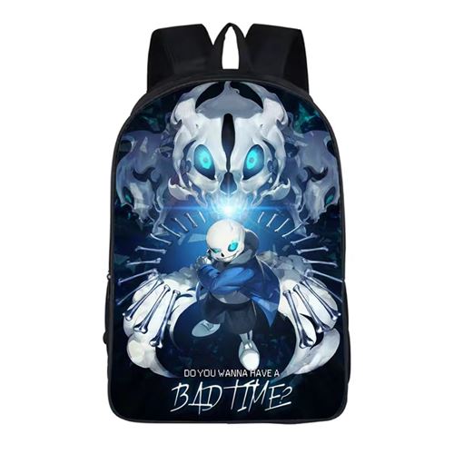 Sac à Dos Undertale pour Enfants Cadeaux pour Garçon (SD1431) 29*12.5*42 cm Noir/Bleu