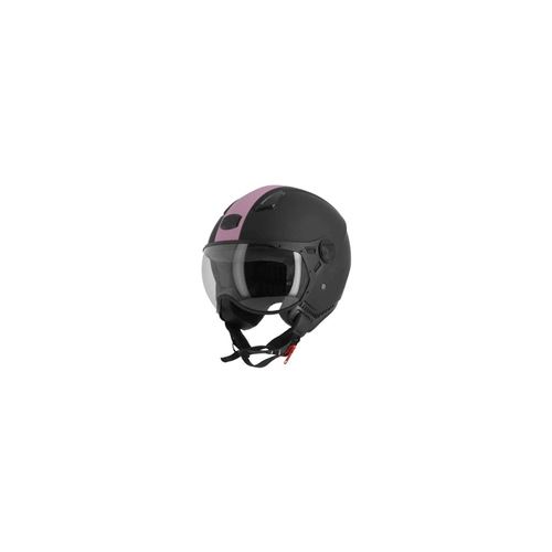 ASTONE Casque Jet KSR-2 - Noir mat et rose