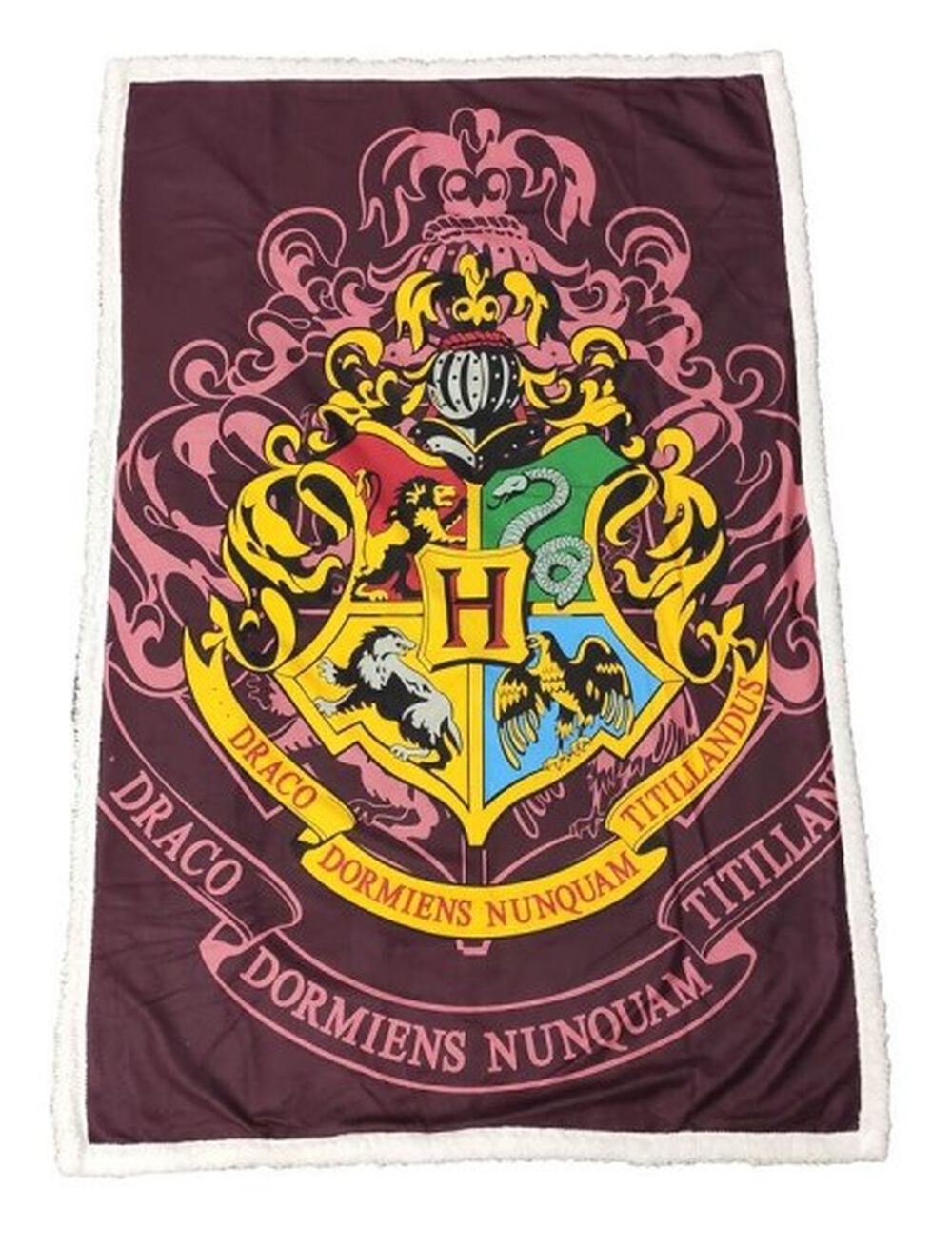 Plaid Sherpa - Harry Potter - Logo Poudlard - Serviette de plage - Achat &  prix