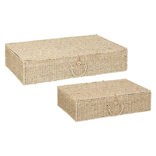 Atmosphera Créateur D'intérieur - Lot De 2 Boîtes De Rangement "Cora" 80Cm Naturel - Image 2