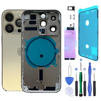 Chassis Remplacement iPhone 14 Pro Or Gold Chassis Nu +Joint +Kit - 1