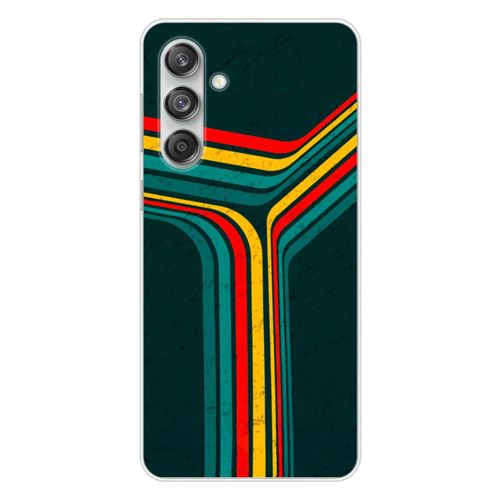 Coque en silicone imprimée compatible Samsung Galaxy M55 5G Retro lines
