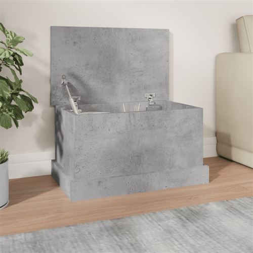 Boîte de rangement gris béton 50x30x28 cm bois d ingénierie