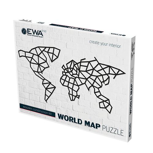 Puzzle mural en bois - Mappemonde 116 cm - Eco Wood Art