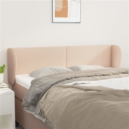 vidaXL Tête de lit avec oreilles Cappuccino 147x23x78/88 cm Similicuir