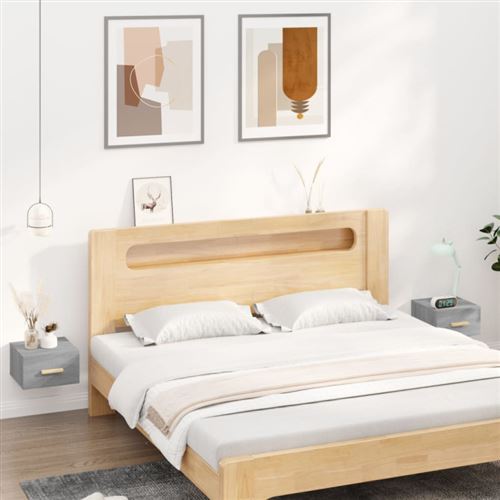 VIDAXL - Table de chevet murale - Sonoma Gris - 35x35x20 cm - Lot de 2 - Image 2