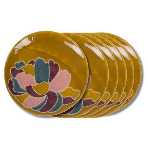 Non Communiqué Jaune Assiette À Dessert Paula 20 Cm (Lot De 6) - Amadeus - Grès