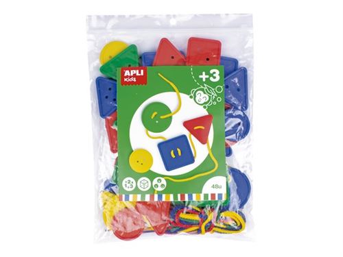 APLI kids - Lacing buttons - bleu, jaune, rouge, vert