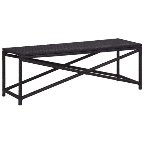 Vidaxl Noir Banc 120 Cm - Résine Tressée - Image 2
