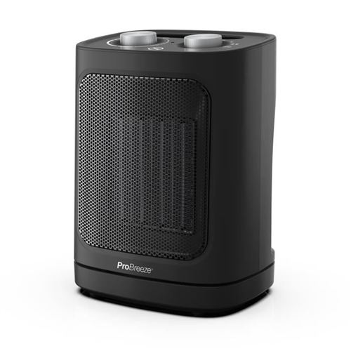 Radiateur Soufflant en c&eacute;ramique 1800W Pro Breeze avec oscillation automatique - Noir