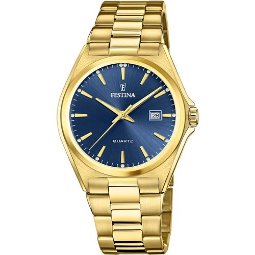 Montre Festina Acier Classique F20555/4 Bleu, Bracelet En Acier, Homme