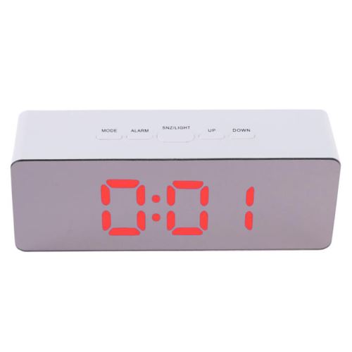 Multi-Fonctionnel Miroir Led Horloge Numérique Alarme Night Lights Thermomètre Rouge PL715