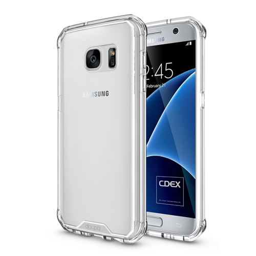 doupi PerfectFit AirClear Coque pour Samsung Galaxy S7, Crystal Clear Case arrière BackCase et Pare-chocs de protection cadre Cover, transparence