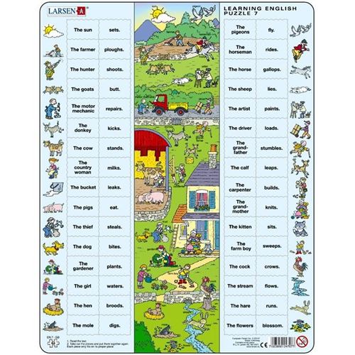Puzzle Apprendre L'anglais La Ferme 64 Pcs Larsen 7 Ans + Learning English