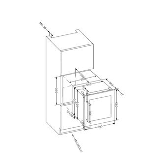 Climadiff CBI44S1B - Cave à vin - intégrable - niche - largeur : 59 cm - profondeur : 56 cm - 88 litres - classe G - noir