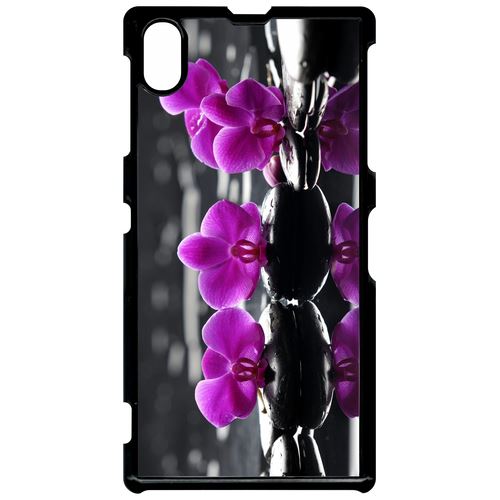 Coque Sony Xperia Z1 Orchide Violette Fond Gris