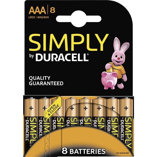 Piles Duracell Pack De 8 Piles Duracell Simply Mn2400/Lr03 Micro Aaa