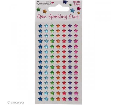 Stickers epoxy Etoile - Couleurs vives x 105