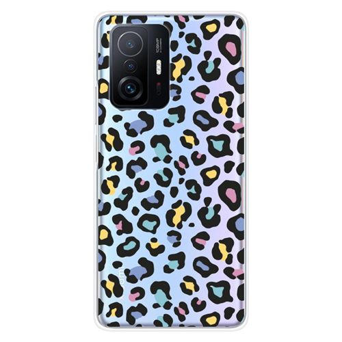 Coque en silicone imprimée compatible Xiaomi Mi 11T 5G Mi 11T Pro 5G Léopard coloré