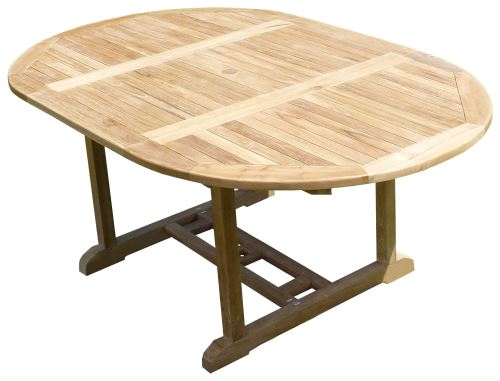 Table SAWAH Ronde/Ovale 120-180x120x75 Teck Premium